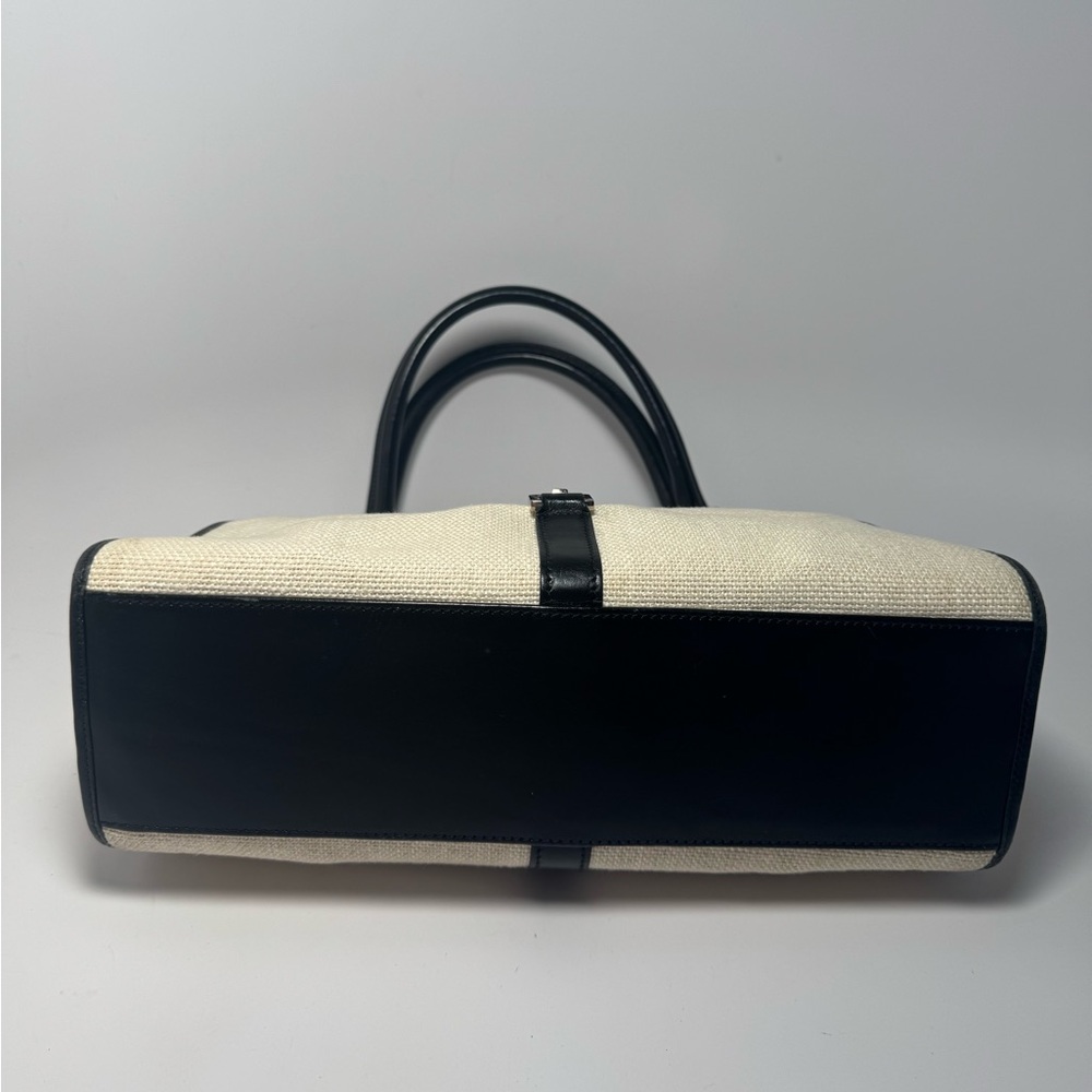 Gucci Jackie Bardot Piston Lock Hobo Black & White Cloth & Leather Luxury Bag - Picture 9 of 14